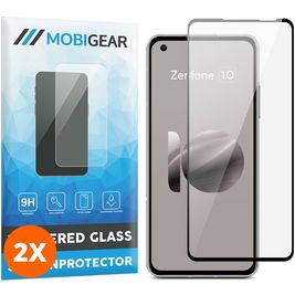 Mobigear Premium ASUS Zenfone 10 Glazen Screenprotector - Case Friendly - Zwart (2-Pack)