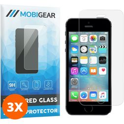 Mobigear iPhone 5S Glazen Screenprotector - Case Friendly (3-Pack)