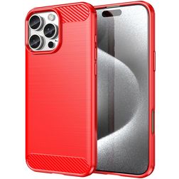 Mobigear Brushed Slim iPhone 16 Pro Hoesje Flexibel TPU Backcover - Rood