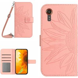 Mobigear Sunflower Samsung Galaxy Xcover 7 Hoesje Bookcase Portemonnee - Roze