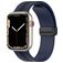 Mobigear Stripe Mag Siliconen Apple Watch Bandje Magneetsluiting - 42/41/40/38 mm - Zwart / Marineblauw