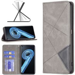 Mobigear Rhombus Slim Realme 9i Hoesje Bookcase - Grijs
