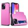 Mobigear Card iPhone 15 Hoesje Hardcase Backcover Shockproof met Pasjeshouder - Roze