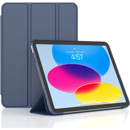 Mobigear Tri-Fold Gel iPad 10 (2022) Hoes TPU,Kunstleer Bookcase - Donkerblauw