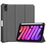 Mobigear Tri-Fold Shockproof iPad Mini 6 (2021) Hoes Bookcase + Stylus Houder - Grijs