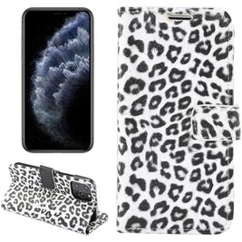 Mobigear Leopard iPhone 12 Pro Hoesje Bookcase Portemonnee - Wit