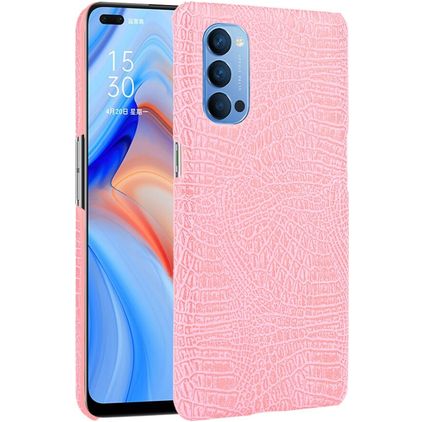 Mobigear Croco OPPO Reno 4 Hoesje Hardcase Backcover - Roze