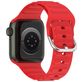 Mobigear Bumpy Siliconen Apple Watch Bandje Gespsluiting - 49/46/45/44 mm - Rood