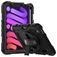Mobigear SureGrip Xtreme iPad Mini 7 (2024) Hoes Hard Kunststof,Siliconen Backcover + Stylus Houder + Schouderband + Standaard - Zwart