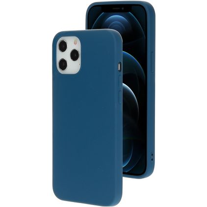 Mobiparts iPhone 12 Pro Max Siliconen Hoesje Backcover - Blueberry Blue