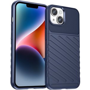 Mobigear Groove iPhone 15 Hoesje Flexibel TPU Backcover - Blauw
