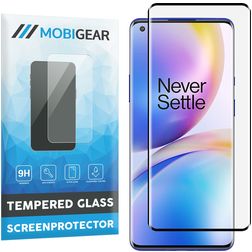 Mobigear Curved OnePlus 8 Pro Glazen Screenprotector - Case Friendly - Zwart