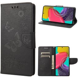Mobigear Butterfly Samsung Galaxy M53 Hoesje Bookcase Portemonnee - Zwart