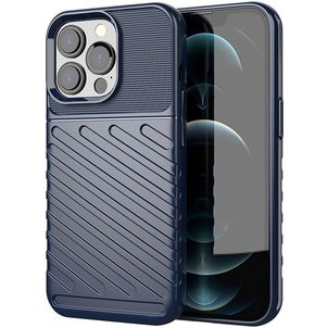 Mobigear Groove iPhone 13 Pro Hoesje Flexibel TPU Backcover - Blauw