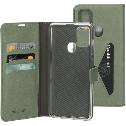 Mobiparts Classic Wallet Samsung Galaxy A21s Hoesje Bookcase Portemonnee - Stone Green