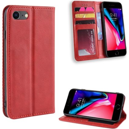 Mobigear Sensation iPhone SE (2020) Hoesje Bookcase Portemonnee - Rood