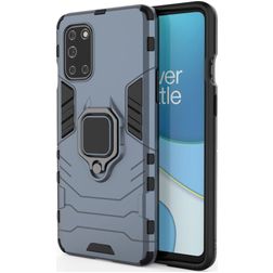 Mobigear Armor Ring OnePlus 8T Hoesje Hardcase Backcover Shockproof met Ringhouder - Blauw