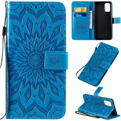 Mobigear Sunflower Samsung Galaxy S20 Plus Hoesje Bookcase Portemonnee - Blauw