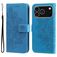 Mobigear Flowers iPhone 17 Pro Hoesje Bookcase Portemonnee - Blauw