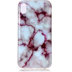 Mobigear Marble iPhone XS Max Hoesje Flexibel TPU Backcover - Paars