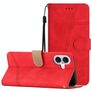 Mobigear Stitch iPhone 17 Hoesje Bookcase Portemonnee - Rood