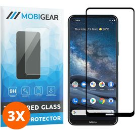Mobigear Premium Nokia 8.3 Glazen Screenprotector - Case Friendly - Zwart (3-Pack)
