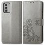 Mobigear Clover Nokia G42 Hoesje Bookcase Portemonnee - Grijs