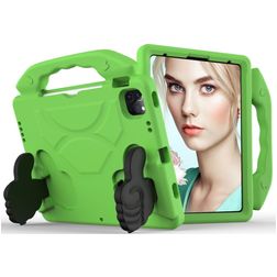 Mobigear Thumbs Up iPad Air 5 (2022) Kinder Tablethoes met Handvat - Groen