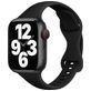 Mobigear Sport Slim Siliconen Apple Watch Bandje Druksluiting - 49/46/45/44 mm - Zwart