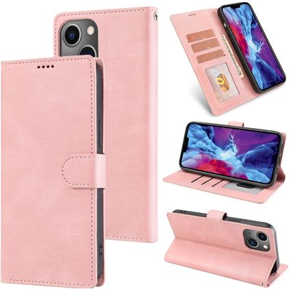 Mobigear Wallet iPhone 14 Plus Hoesje Bookcase Portemonnee - Roségoud