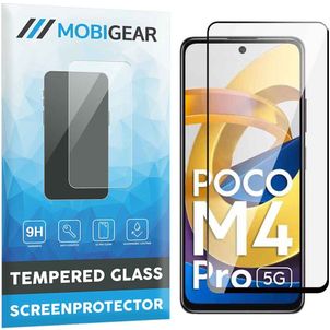 Mobigear Premium POCO M4 Pro 5G Glazen Screenprotector - Case Friendly - Zwart