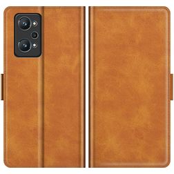 Mobigear Slim Magnet Realme GT Neo2 Hoesje Bookcase Portemonnee - Cognac
