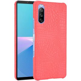 Mobigear Croco Sony Xperia 10 III Hoesje Hardcase Backcover - Rood