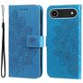 Mobigear Flowers iPhone Air Hoesje Bookcase Portemonnee - Blauw
