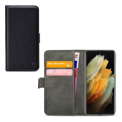 Mobilize Classic Gelly Wallet Samsung Galaxy S21 Ultra Hoesje Bookcase Portemonnee - Zwart