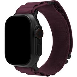 Mobilize Alpine Nylon Apple Watch Bandje Gespsluiting - 49/46/45/44 mm - Bordeaux