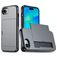 Mobigear Card iPhone 16e Hoesje Hardcase Backcover Shockproof met Pasjeshouder - Grijs