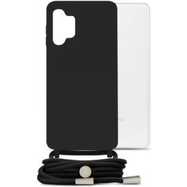 Mobilize Lanyard Gelly Samsung Galaxy A13 4G Flexibel TPU Hoesje met koord - Zwart