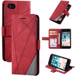 Mobigear Rhombus iPhone SE (2020) Hoesje Bookcase Portemonnee - Rood
