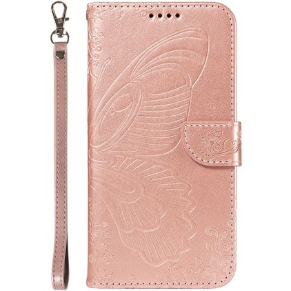 Mobigear Butterfly Samsung Galaxy S25 Ultra Hoesje Bookcase Portemonnee - Roségoud