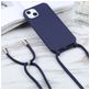 Mobigear Lanyard iPhone 16 Pro Siliconen Hoesje met koord - Donkerblauw