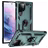 Mobigear Armor Ring Samsung Galaxy S22 Ultra Hoesje Hardcase Backcover Shockproof met Ringhouder - Groen