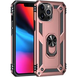 Mobigear Armor Ring iPhone 13 Pro Max Hoesje Hardcase Backcover Shockproof met Ringhouder - Roségoud