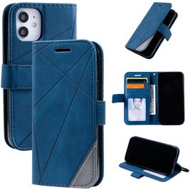 Mobigear Rhombus iPhone 12 Mini Hoesje Bookcase Portemonnee - Blauw