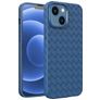 Mobigear Woven iPhone 14 Plus Hoesje Flexibel TPU Backcover - Donkerblauw