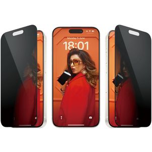 PanzerGlass Ultra-Wide Fit iPhone 15 Pro Glazen Screenprotector Privacy - Case Friendly + Installatie Frame