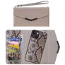 Mobilize Elegant Magnet iPhone 13 Mini Hoesje Uitneembare 2in1 Clutch - Beige Snake