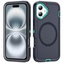 Mobigear Rugged Mag iPhone 16 Plus MagSafe Hoesje Hardcase Backcover Shockproof - Donkerblauw