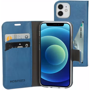 Mobiparts Classic Wallet iPhone 12 Mini Hoesje Bookcase Portemonnee - Steel Blue