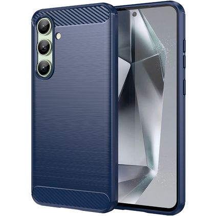 Mobigear Brushed Slim Samsung Galaxy S24 FE Hoesje Flexibel TPU Backcover - Blauw